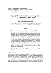 Copyright Protection for Watermark Image Using LSB Algorithm in