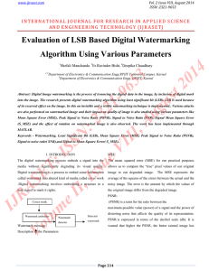 Evaluation of LSB Based Digital Watermarking Algorithm Using