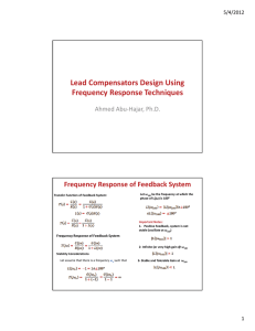Lead Compensators Design Using Frequency Response Techniques