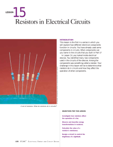 Resistors in Electrical Circuits