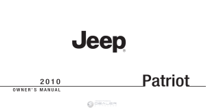 2010 Jeep Patriot Owner`s Manual - Dealer E