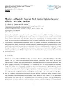 Monthly and Spatially Resolved Black Carbon Emission