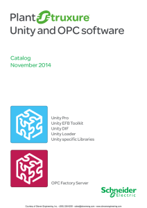 Schneider Electric Unity and OPC Software