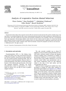 Analysis of evaporative fraction diurnal behaviour