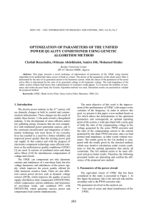 optimization of parameters of the unified power quality conditioner