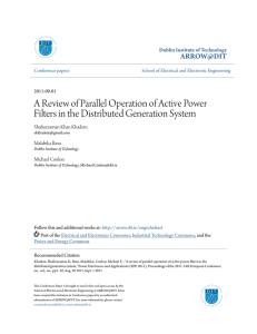 A Review of Parallel Operation of Active Power