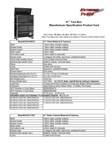 EX4111RC Roller Tool Cabinet Specifications