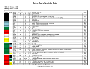 Datsun Sports Wire Color Code