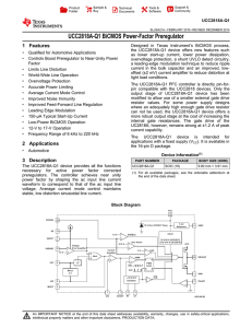 UCC2818A-Q1 BiCMOS Power-Factor Preregulator (Rev. A)