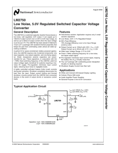 LM2750 Low Noise, 5.0V Regulated Switched Capacitor Voltage
