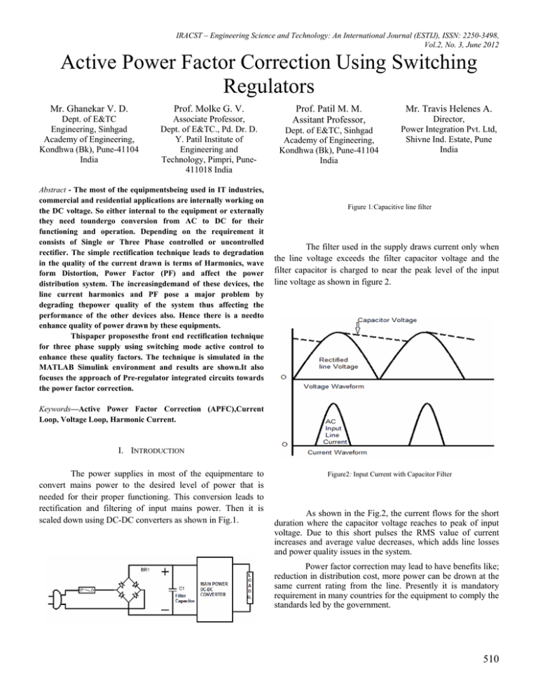 Active Power Factor Correction Using Switching Regulators