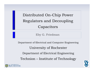 Distributed On-Chip Power Regulators and Decoupling Capacitors