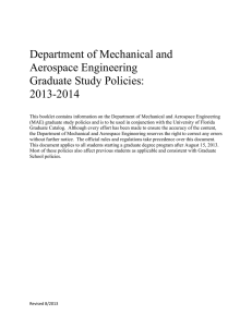 Department of Mechanical and Aerospace Engineering Graduate
