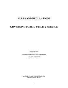 rules and regulations governing public utility service