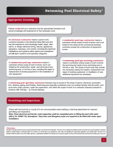 Swimming Pool Electrical Safety - fact sheet