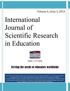 Vol., 6(3) - International Journal of Scientific Research in Education