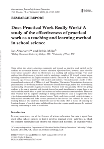 Does Practical Work Really Work? A study of the