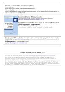 International Journal of Science Education Scientists` Habits of Mind