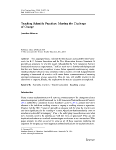 Teaching Scientific Practices: Meeting the Challenge of