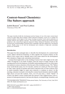 Context-based Chemistry: The Salters approach