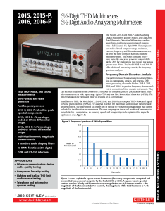 Models 2015 and 2015-P 6-1/2 Digit THD Multimeters and Models