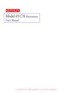 Model 6517A Electrometer User`s Manual