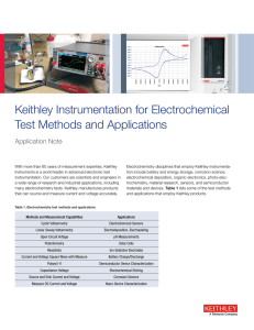 Keithley Instrumentation for Electrochemical Test