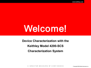 Device Characterization with the Keithley Model 4200