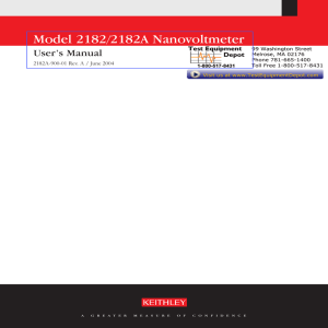 Model 2182/2182A Nanovoltmeter