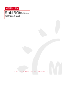Model 2000 Multimeter Calibration Manual