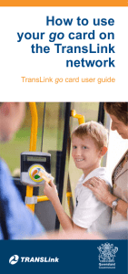 How to use your go card on the TransLink network