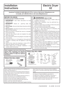 Installation Instructions Electric Dryer 02