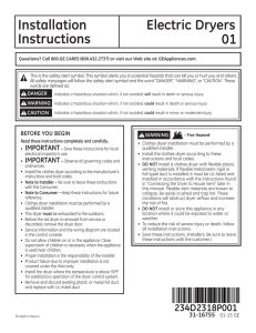 Installation Electric Dryers Instructions 01
