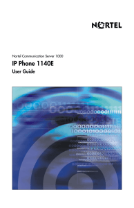 Nortel IP Phone 1140E User Guide for Commumication Server 1000