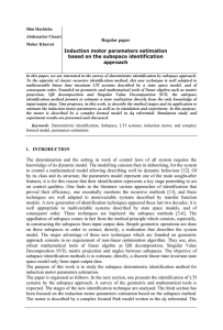 Induction motor parameters estimation based on the subspace