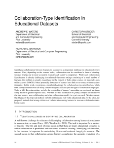 Collaboration-Type Identification in Educational Datasets
