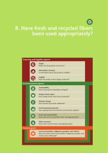 Has recycled fiber been used appropriately?