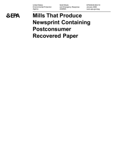 Mills that Produce Newsprint containing Postconsumer Recovered