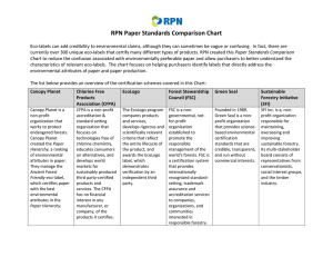 Paper Standards Comparison Chart