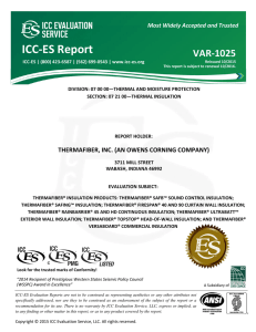 VAR-1025 - Thermafiber, Inc. (an Owens Corning Company) - ICC-ES