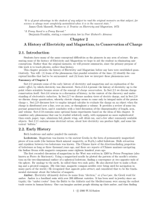Chapter 2 A History of Electricity and Magnetism, to Conservation of