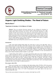 Organic Light Emitting Diodes : The Need of future