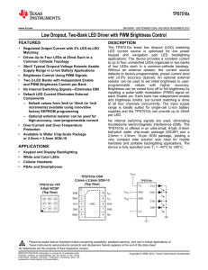 Low Dropout, Two-Bank LED Driver with PWM Brightness Control