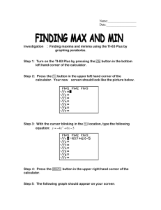 Finding Max and Min