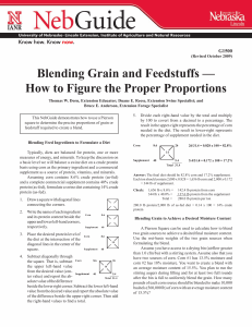 Blending Grain and Feedstuffs - How to Figure the Proper Proportions