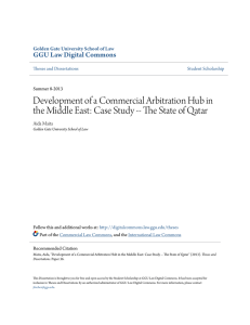 Development of a Commercial Arbitration Hub in the Middle East