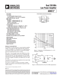 AD8012 Dual 350 MHz Low Power Amplifier Data Sheet (REV. B)