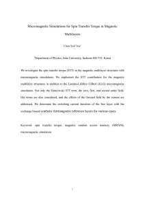 Micromagnetic Simulations for Spin Transfer Torque in