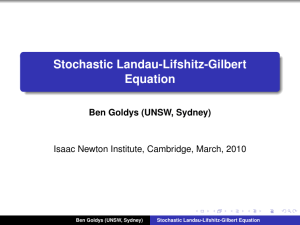 Stochastic Landau-Lifshitz-Gilbert Equation