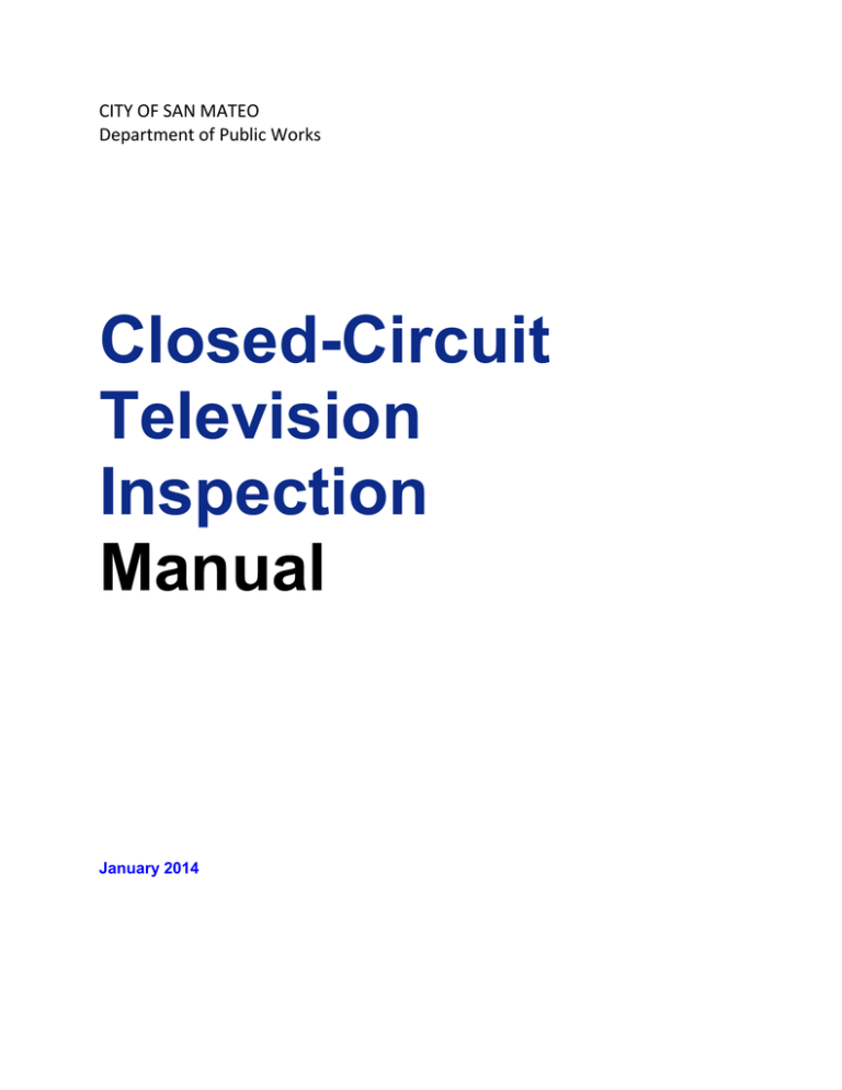 San Mateo CCTV Inspection Manual - Sewer System Standards